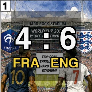 The index Comic image with the caption: France 4-6 England: Ten-goal dead rubber epic