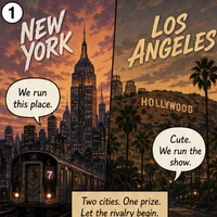 The index Comic image with the caption: New York vs Los Angeles: Who Stole the Final