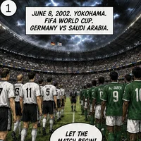The index Comic image with the caption: Germany 8-0 Saudi Arabia: Klose's Head and a Goalkeeper's Tears
