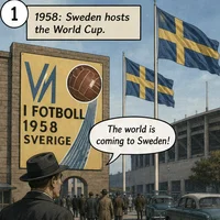 The index Comic image with the caption: Sweden 7-1 Cuba: 1958 World Cup Quarterfinal